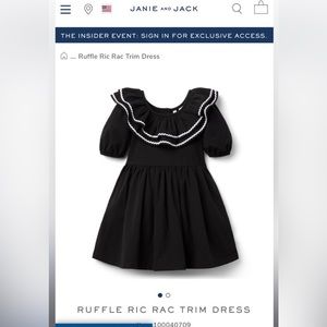 Size 4 black ruffle Janie and Jack girls dress